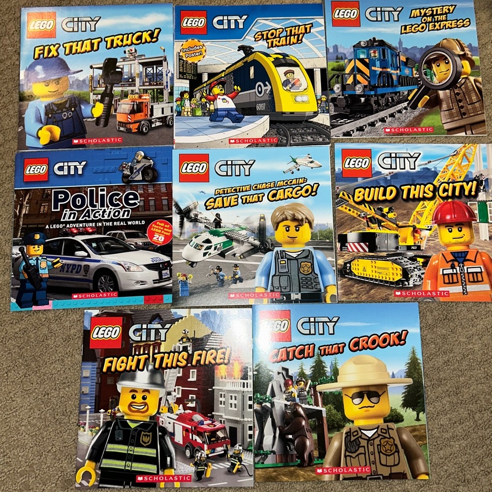 Lot of 8 Scholastic Lego City Children’s Books Stories
